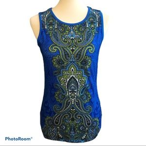 Athleta Paisley Sleeveless Tank Top Size S